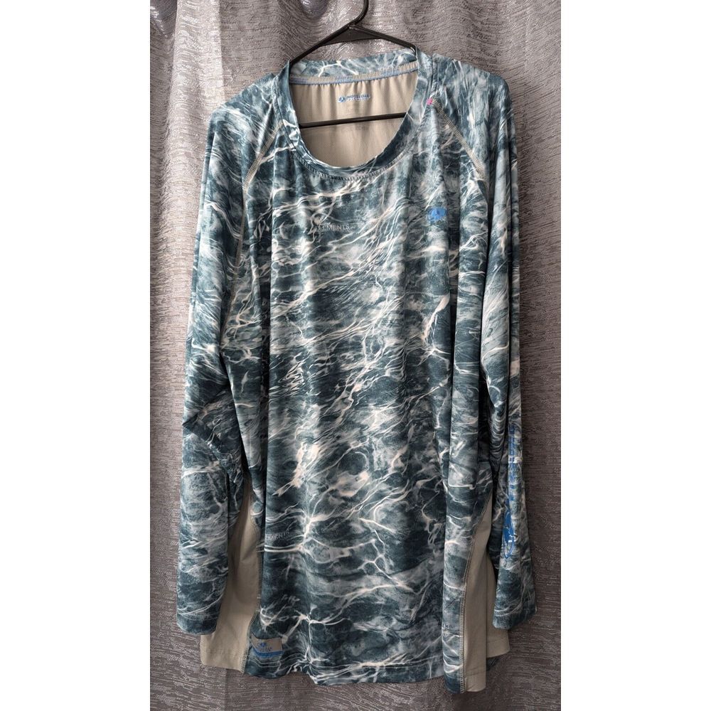 Mossy Oak Fishing Elements Aqua‎ Blue Camo Mens 2xl